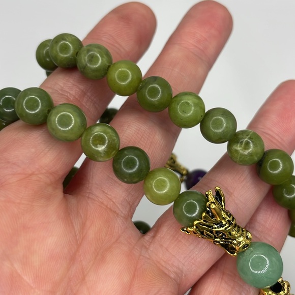 Connemara Marble, Amethyst & Quartzite Bracelet Set - Picture 5 of 8